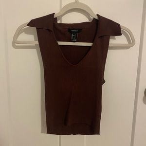 Forever 21 brown collared tank